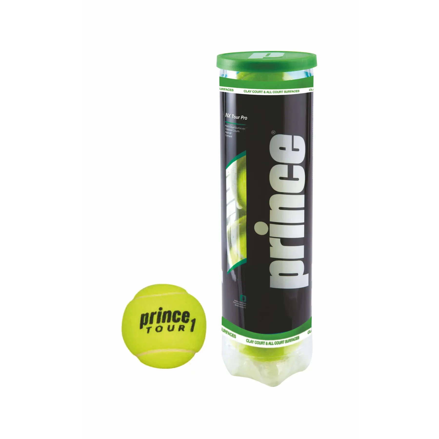 Tube de 4 balles de tennis Prince Nx Tour pro