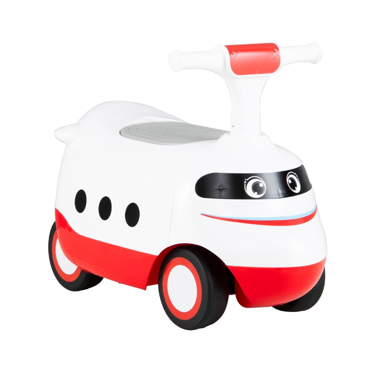 CostwayVoiture à Bascule pour Tout-petits Porteur avec Klaxon et Rangement sous le Siège Voiture Coulissante Pied au Sol pour 19-36 Mois Blanc