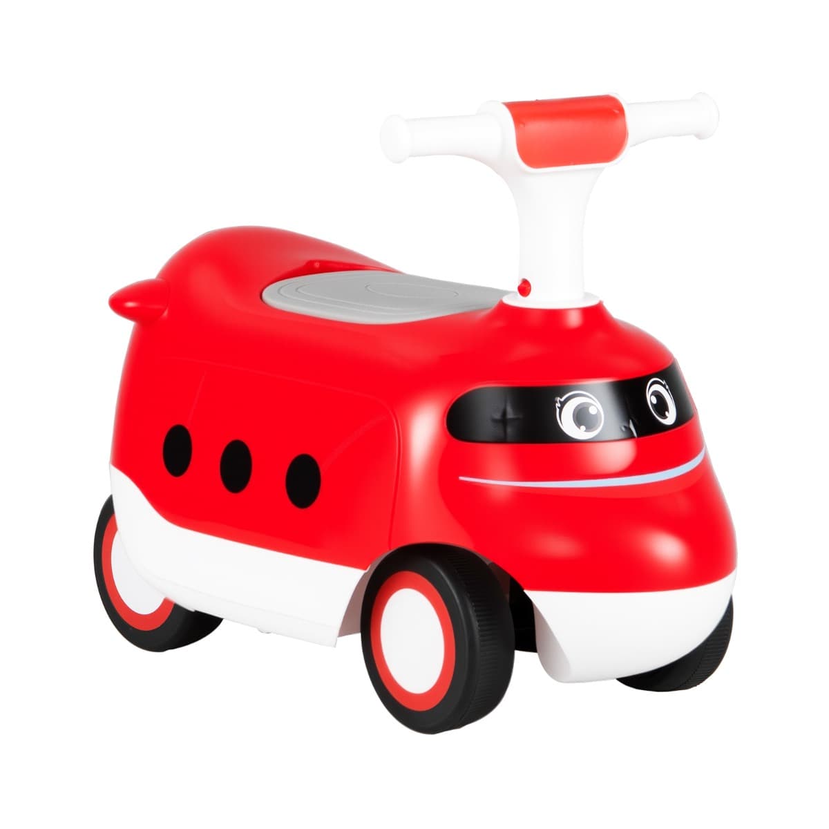 CostwayVoiture à Bascule pour Tout-petits Porteur avec Klaxon et Rangement sous le Siège Voiture Coulissante Pied au Sol pour 19-36 Mois Rouge