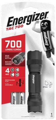 Lampe de poche LED tactique Energizer, LED Lenser TAC 700 avec 2 piles 2CR123