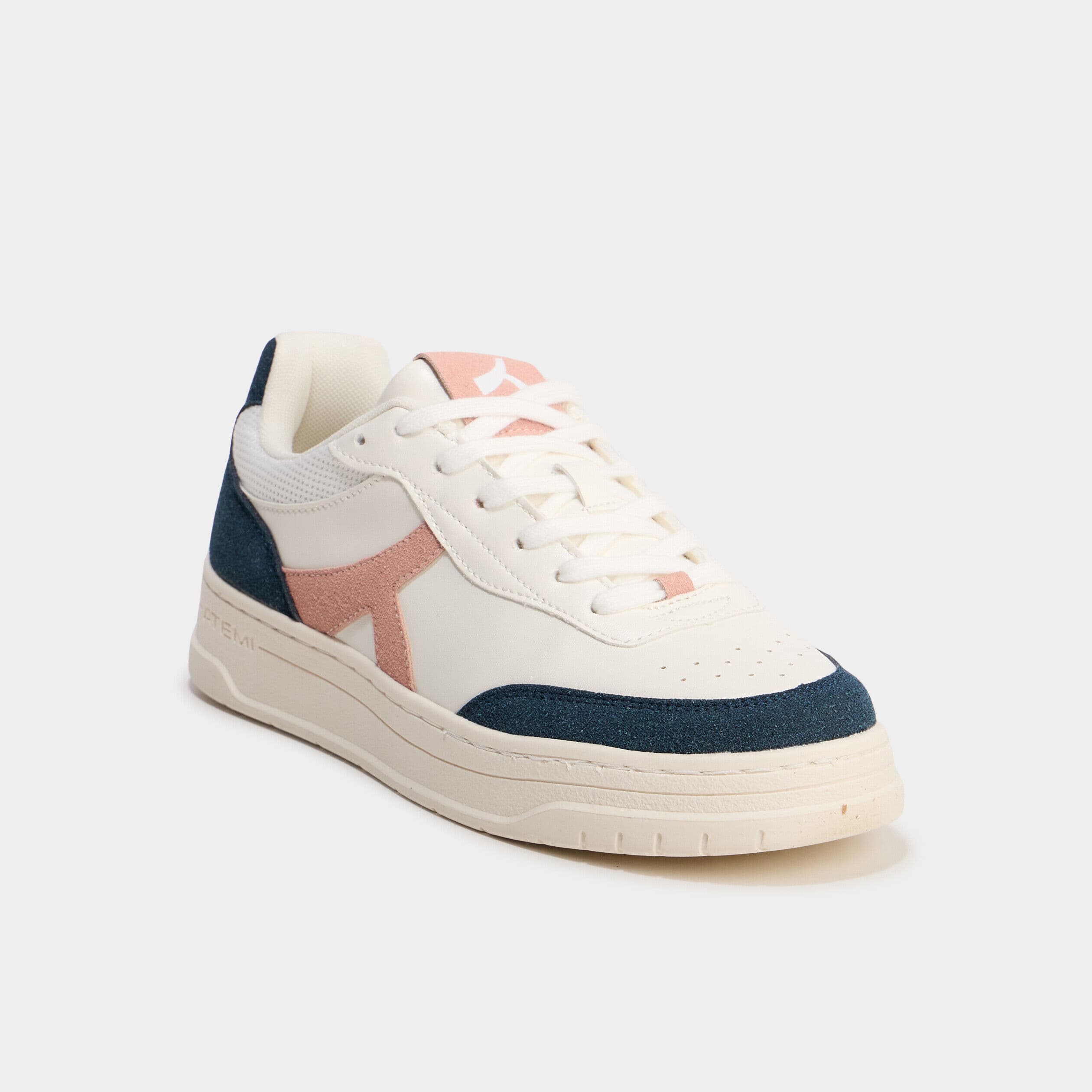 Tennis basses à lacets bleu femme
